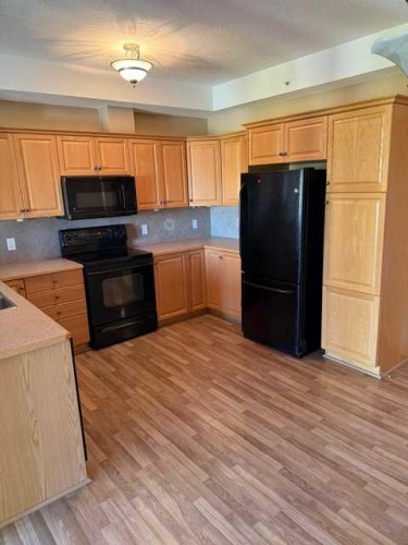 203-15 Everstone Drive Sw, Calgary, AB - Indoor Photo Showing Kitchen With Double Sink