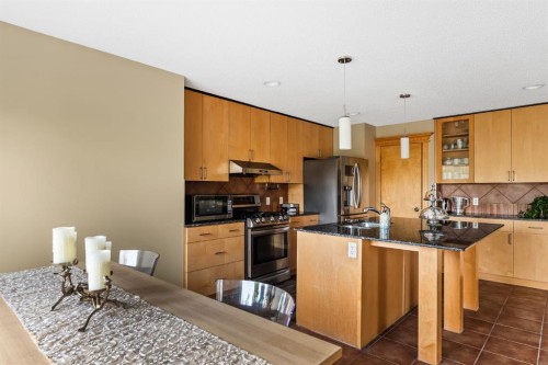 120 Simcoe Close Sw, Calgary, AB - Indoor Photo Showing Kitchen With Double Sink