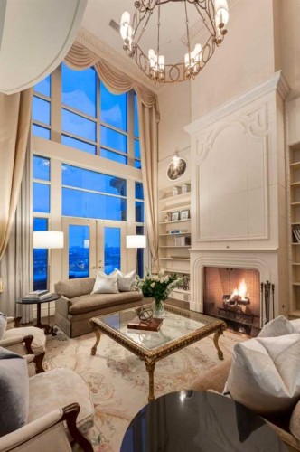 1201-690 Princeton Way Sw, Calgary, AB - Indoor Photo Showing Living Room With Fireplace