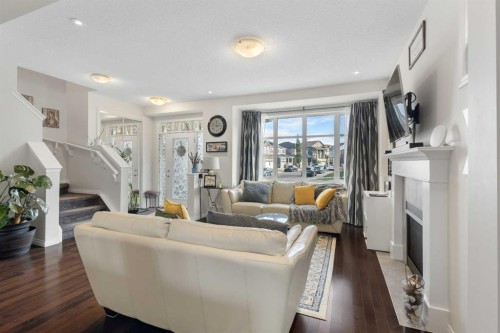 46 Cityscape Terrace Ne, Calgary, AB - Indoor Photo Showing Living Room With Fireplace