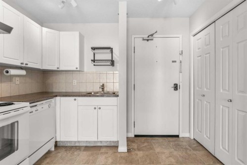 308-1010 Railway Street, Crossfield, AB - Indoor Photo Showing Kitchen With Double Sink
