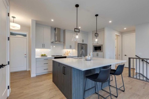 135 Sage Meadows View Nw, Calgary, AB - Indoor Photo Showing Kitchen With Upgraded Kitchen