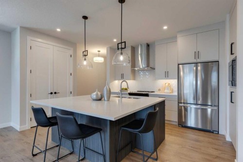 135 Sage Meadows View Nw, Calgary, AB - Indoor Photo Showing Kitchen With Stainless Steel Kitchen With Upgraded Kitchen