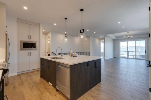 135 Sage Meadows View Nw, Calgary, AB - Indoor Photo Showing Kitchen With Double Sink With Upgraded Kitchen