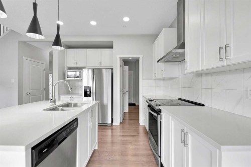 106 Lucas Crescent Nw, Calgary, AB - Indoor Photo Showing Kitchen With Double Sink With Upgraded Kitchen
