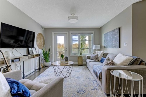 210-5029 Edgemont Boulevard Nw, Edmonton, AB - Indoor Photo Showing Living Room