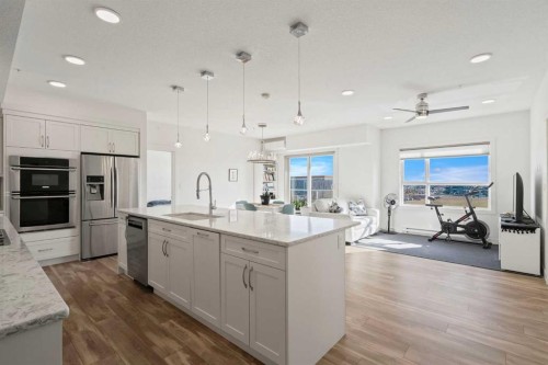 332-20 Seton Park Se, Calgary, AB - Indoor Photo Showing Kitchen With Stainless Steel Kitchen With Upgraded Kitchen