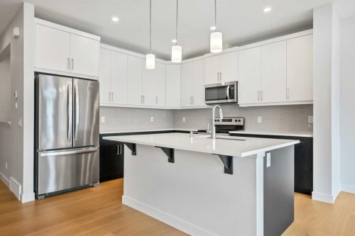 72 Amblefield Grove Nw, Calgary, AB - Indoor Photo Showing Kitchen With Stainless Steel Kitchen With Upgraded Kitchen