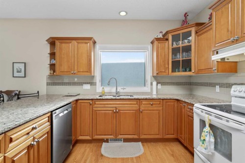 108 Hamptons Heights Nw, Calgary, AB - Indoor Photo Showing Kitchen With Double Sink