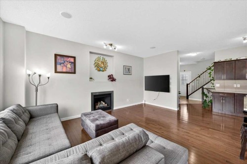 19 Sage Valley Close Nw, Calgary, AB - Indoor Photo Showing Living Room With Fireplace