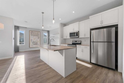 129 Hotchkiss Way Se, Calgary, AB - Indoor Photo Showing Kitchen With Upgraded Kitchen