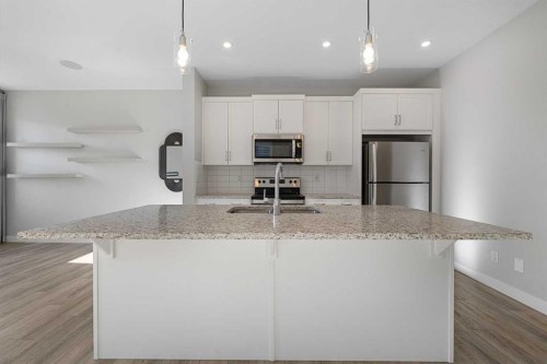 129 Hotchkiss Way Se, Calgary, AB - Indoor Photo Showing Kitchen With Upgraded Kitchen