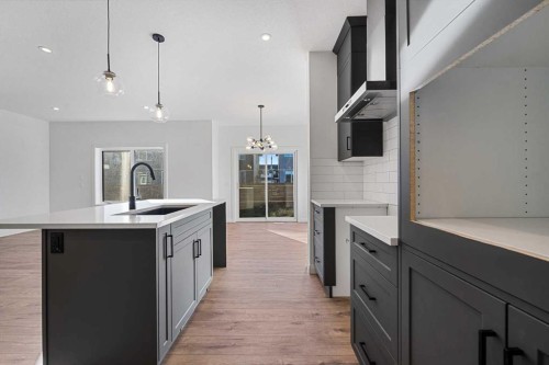 95 Dawson Wharf Mount, Chestermere, AB - Indoor Photo Showing Kitchen With Upgraded Kitchen