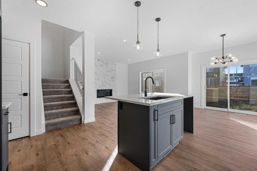 95 Dawson Wharf Mount, Chestermere, AB - Indoor Photo Showing Kitchen With Upgraded Kitchen