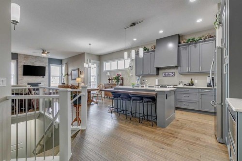 109 Amery Crescent, Crossfield, AB - Indoor Photo Showing Kitchen With Upgraded Kitchen