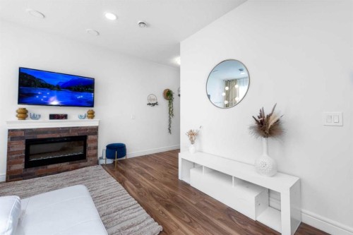 4339 Seton Drive Se, Calgary, AB - Indoor With Fireplace