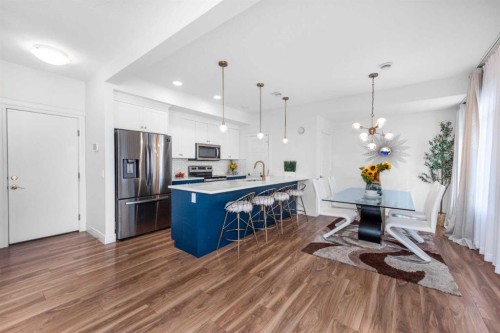 4339 Seton Drive Se, Calgary, AB - Indoor Photo Showing Kitchen With Upgraded Kitchen