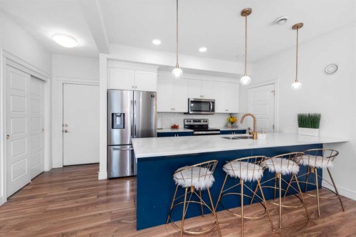 4339 Seton Drive Se, Calgary, AB - Indoor Photo Showing Kitchen With Upgraded Kitchen