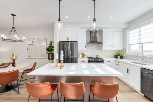 30 Tillotson Loop, Okotoks, AB - Indoor Photo Showing Kitchen With Stainless Steel Kitchen With Upgraded Kitchen