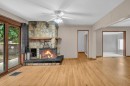 131 2 Avenue North, Vulcan, AB  - Indoor Photo Showing Living Room With Fireplace 