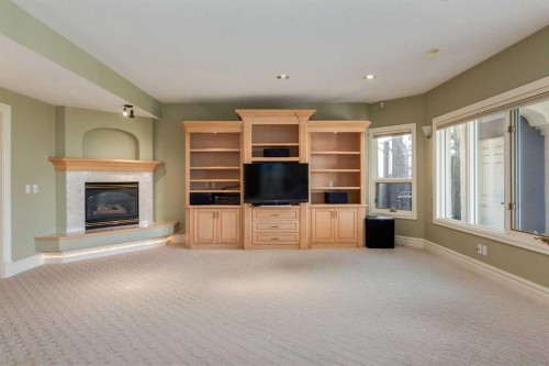 14 Patina Lane Sw, Calgary, AB - Indoor Photo Showing Living Room With Fireplace