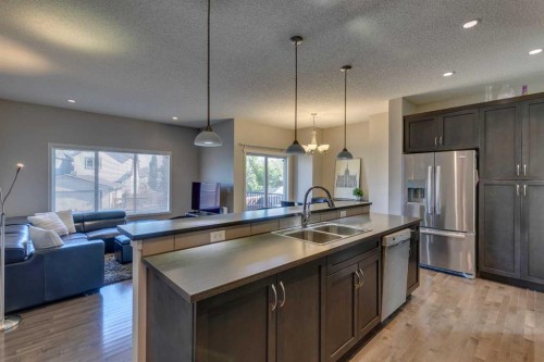 467 Mahogany Terrace Se, Calgary, AB - Indoor Photo Showing Kitchen With Double Sink