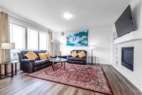 29 Cityside Link Ne, Calgary, AB - Indoor Photo Showing Living Room With Fireplace