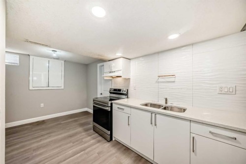 199 Maitland Drive Ne, Calgary, AB - Indoor Photo Showing Kitchen With Double Sink