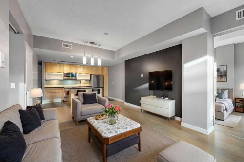 201-215 13 Avenue Sw, Calgary, AB - Indoor Photo Showing Living Room
