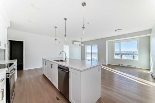 1305-42 Cranbrook Gardens Se, Calgary, AB - Indoor Photo Showing Kitchen With Double Sink With Upgraded Kitchen
