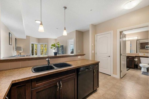 240-60 Royal Oak Plaza Nw, Calgary, AB - Indoor Photo Showing Kitchen With Double Sink