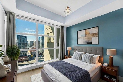 2208-1122 3 Street Se, Calgary, AB - Indoor Photo Showing Bedroom