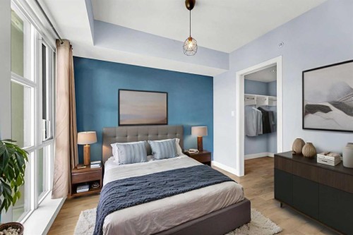 2208-1122 3 Street Se, Calgary, AB - Indoor Photo Showing Bedroom