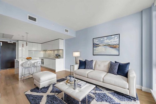 2208-1122 3 Street Se, Calgary, AB - Indoor Photo Showing Living Room