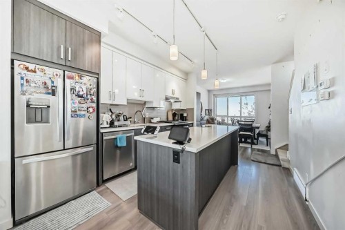 122 Sherwood Lane Nw, Calgary, AB - Indoor Photo Showing Kitchen With Stainless Steel Kitchen With Upgraded Kitchen