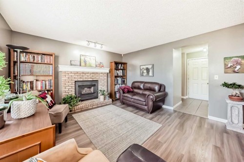 20 Rivergreen Crescent Se, Calgary, AB - Indoor Photo Showing Living Room With Fireplace