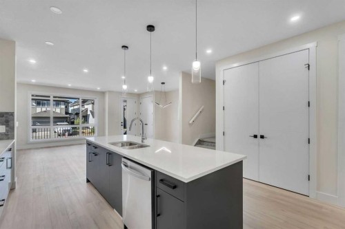 144 Saddlelake Manor Ne, Calgary, AB - Indoor Photo Showing Kitchen With Double Sink With Upgraded Kitchen