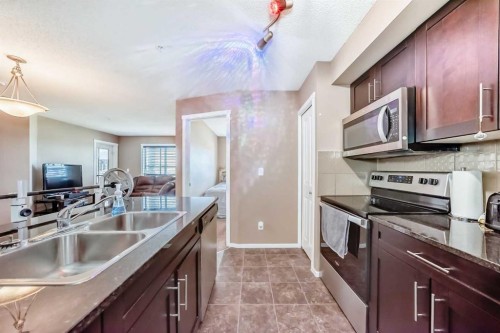 2324-81 Legacy Boulevard Se, Calgary, AB - Indoor Photo Showing Kitchen With Double Sink