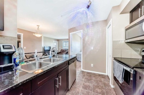 2324-81 Legacy Boulevard Se, Calgary, AB - Indoor Photo Showing Kitchen With Double Sink