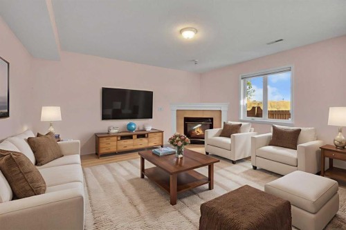140 Valley Ridge Heights Nw, Calgary, AB - Indoor Photo Showing Living Room With Fireplace