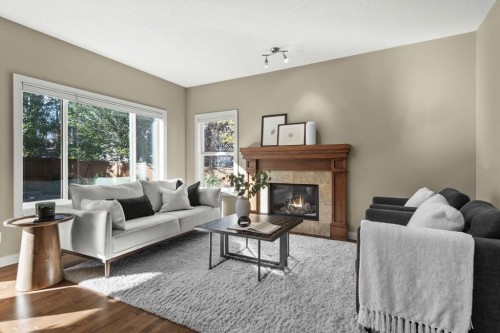 133 Sage Valley Close Nw, Calgary, AB - Indoor Photo Showing Living Room With Fireplace