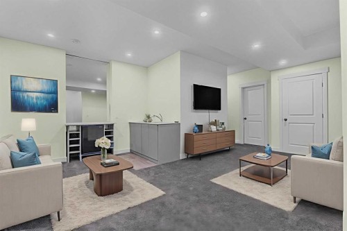 8048 Masters Boulevard Se, Calgary, AB - Indoor Photo Showing Living Room