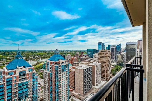 3303-930 6 Avenue Sw, Calgary, AB - Outdoor With Balcony