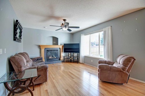 209 Sagewood Place Sw, Airdrie, AB - Indoor Photo Showing Living Room With Fireplace