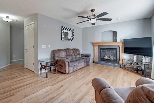 209 Sagewood Place Sw, Airdrie, AB - Indoor Photo Showing Living Room With Fireplace