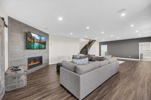 1474 Twp314, Rural Mountain View County, AB - Indoor Photo Showing Living Room With Fireplace