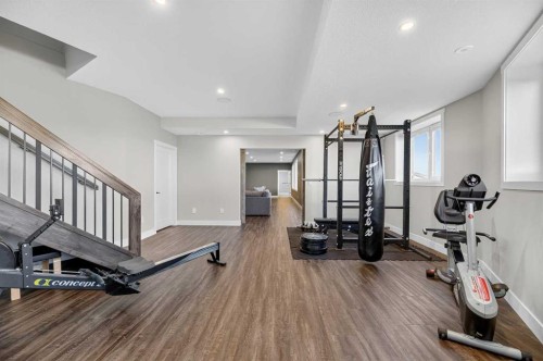 1474 Twp314, Rural Mountain View County, AB - Indoor Photo Showing Gym Room