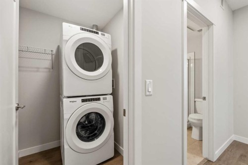 213-660 Shawnee Square Sw, Calgary, AB - Indoor Photo Showing Laundry Room