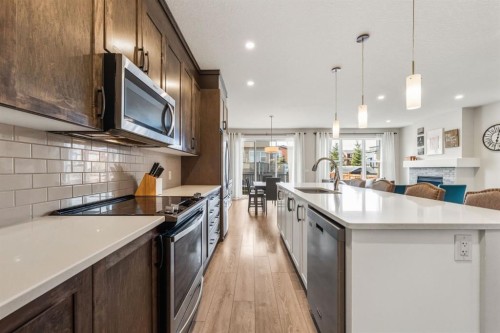 59 Sage Bluff Road Nw, Calgary, AB - Indoor Photo Showing Kitchen With Upgraded Kitchen