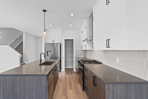 460 Lewiston Landing Ne, Calgary, AB - Indoor Photo Showing Kitchen With Upgraded Kitchen